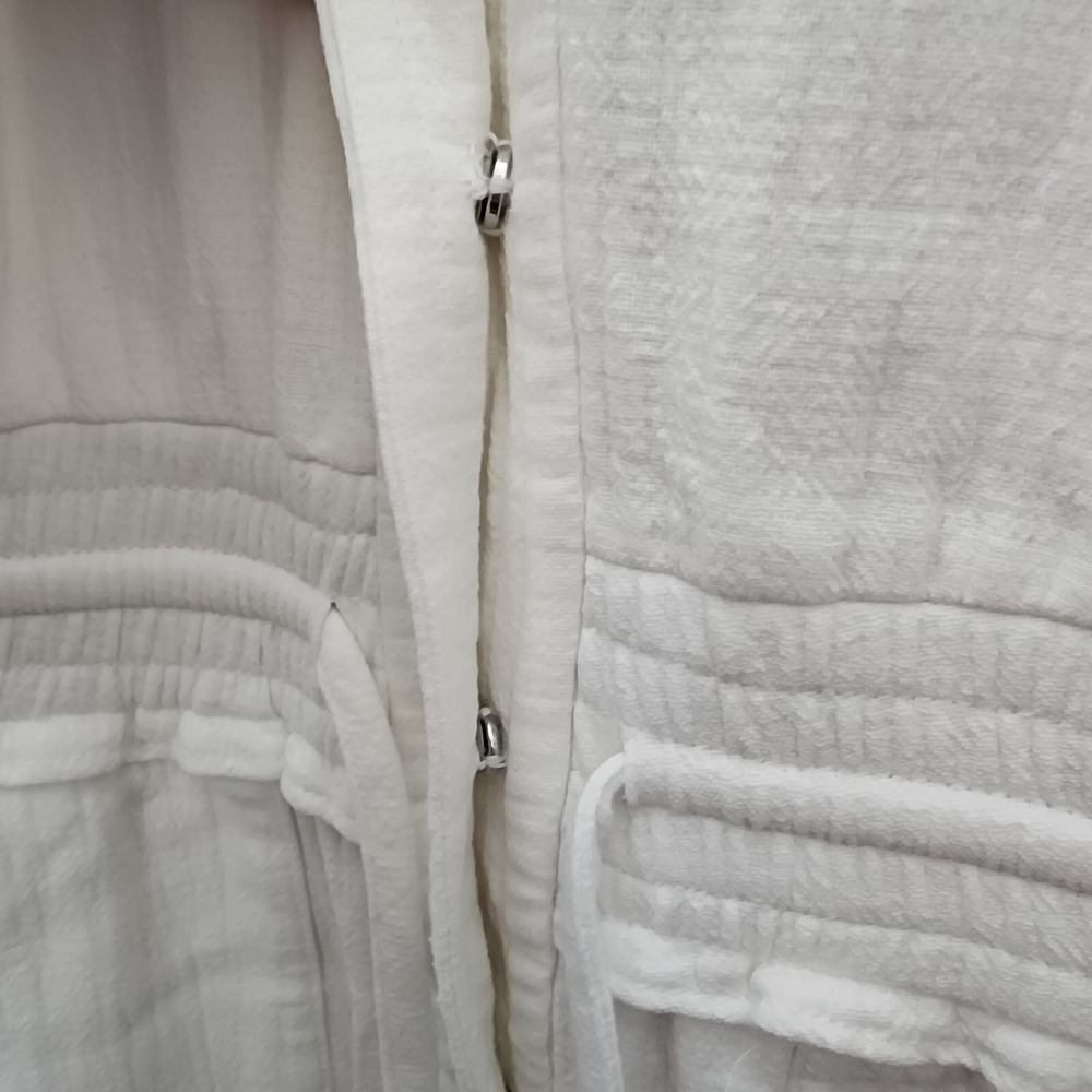 Rebecca Minkoff Dress L White Sleeveless Cotton Belted Mini Summer Style - Picture 8 of 9